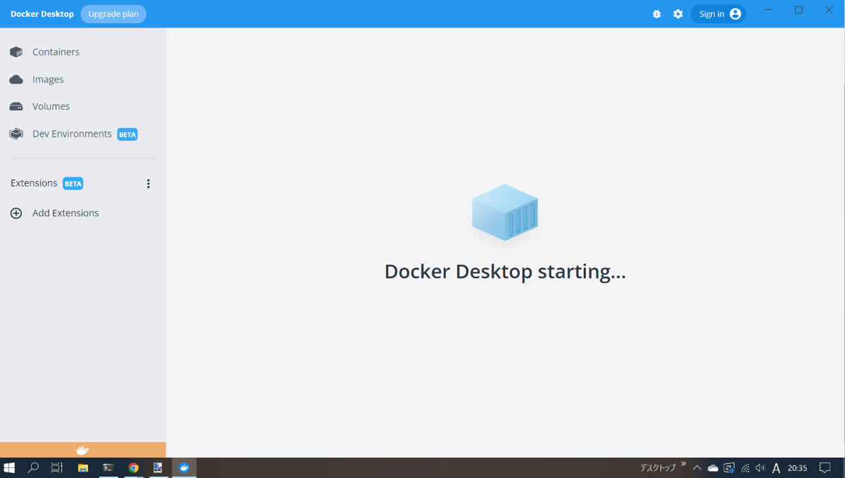 docker desktop starting...